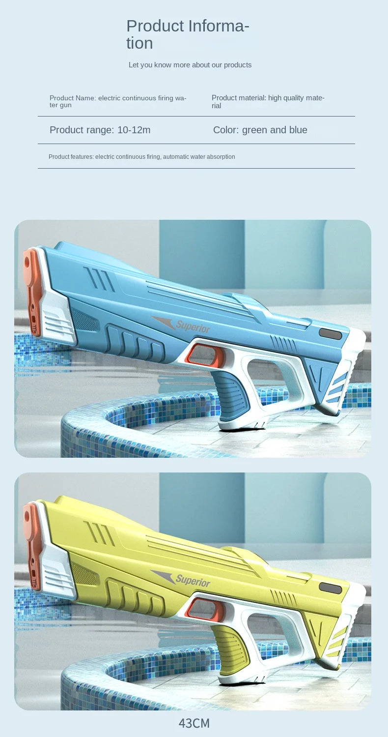 Electric Water Gun – 43cm Auto-Refill Toy