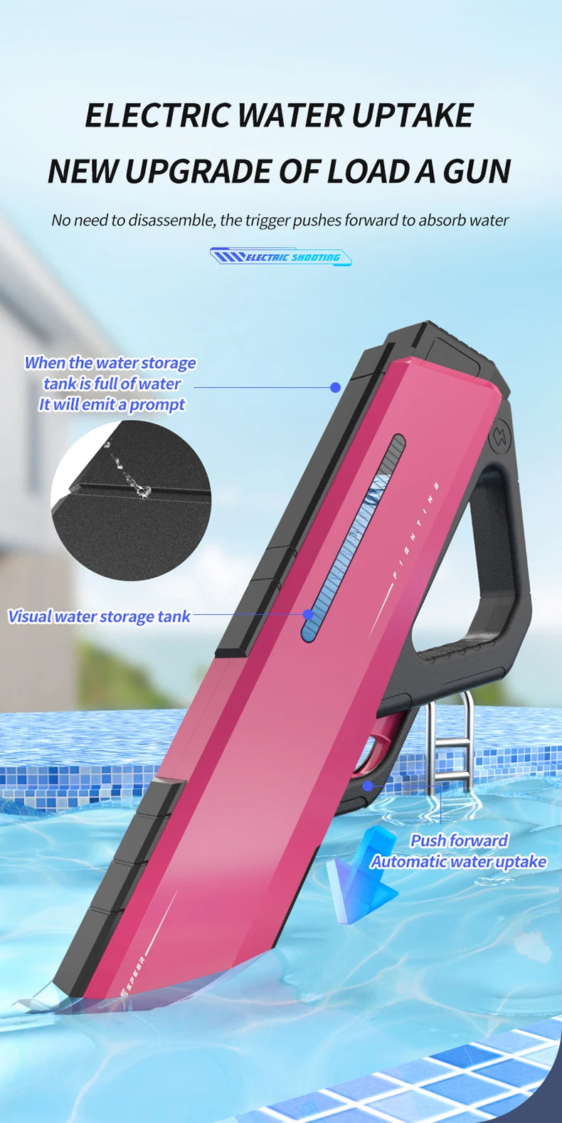 High-Pressure Electric Water Gun – Auto Spray Toy